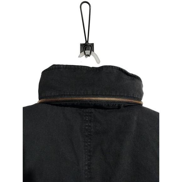 Steve Madden black utility coat with zippered hood lots of pockets woman medium - Picture 7 of 8